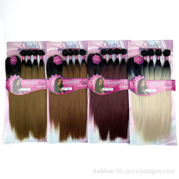 cheap synthetic hair with lace closure, amazing Yaki wave two tone color synthetic hair extension